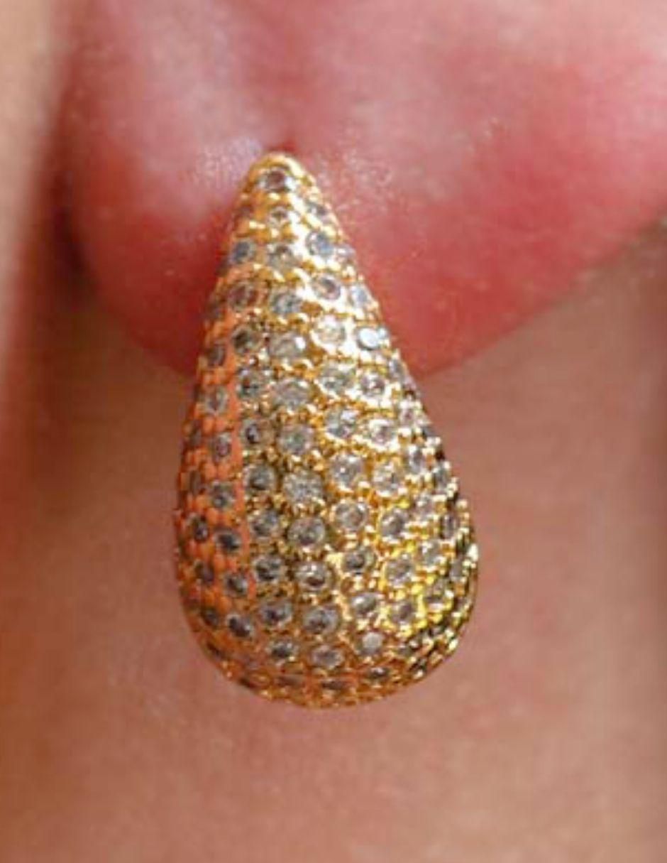 Broqueles de gota con acabado baño de oro 18 K 4