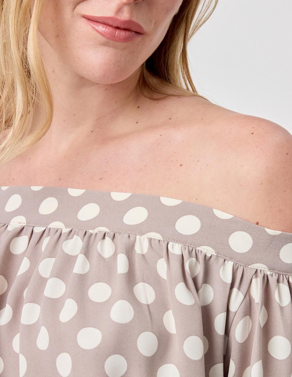 Blusa strapless Linea Pura manga larga para mujer