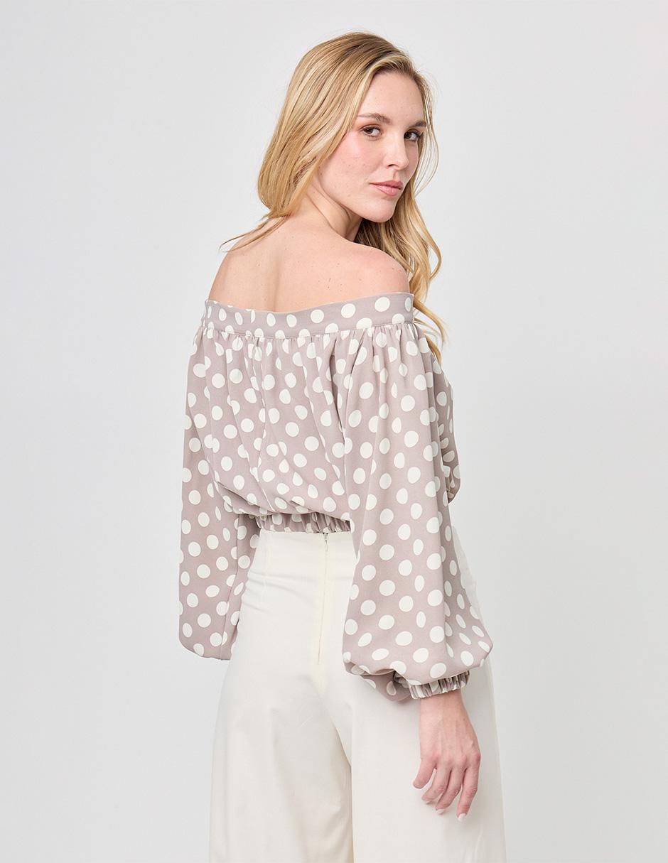 Blusa strapless Linea Pura manga larga para mujer