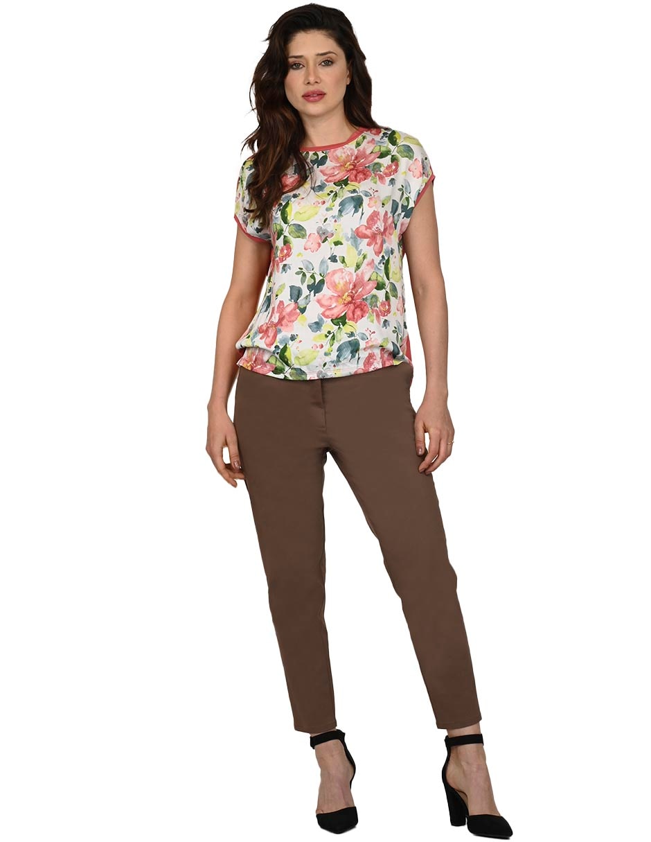 Playera manga corta Carsel cuello redondo para mujer 2