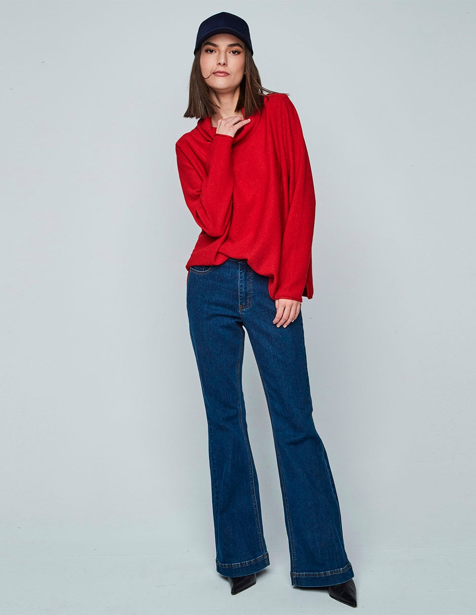 Suéter cuello drapeado para mujer 3