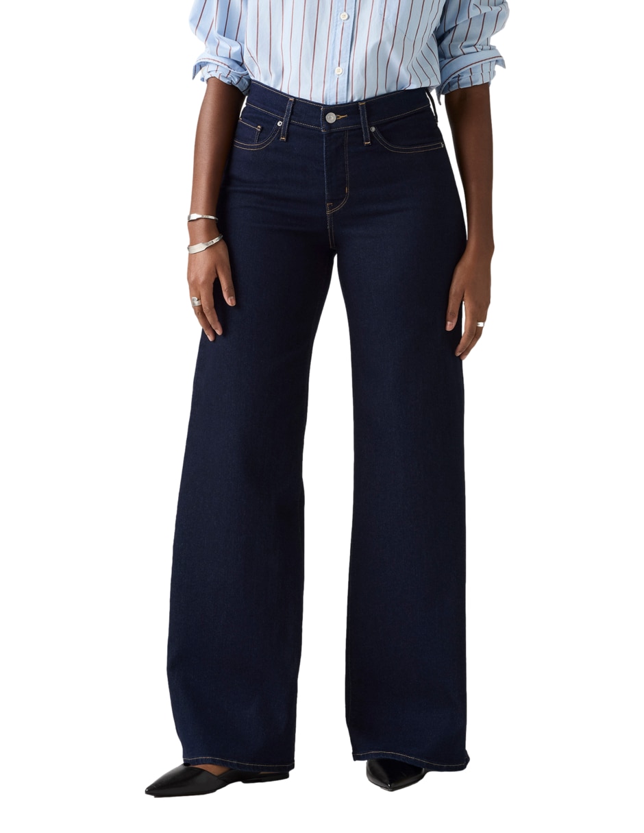 Jeans wide leg Levi's 318 Shaping Darkest Sky corte cintura para mujer