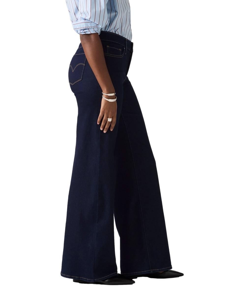 Jeans wide leg Levi's 318 Shaping Darkest Sky corte cintura para mujer