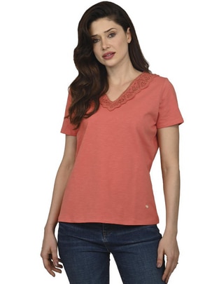 Playera manga corta Mayla cuello v para mujer 1