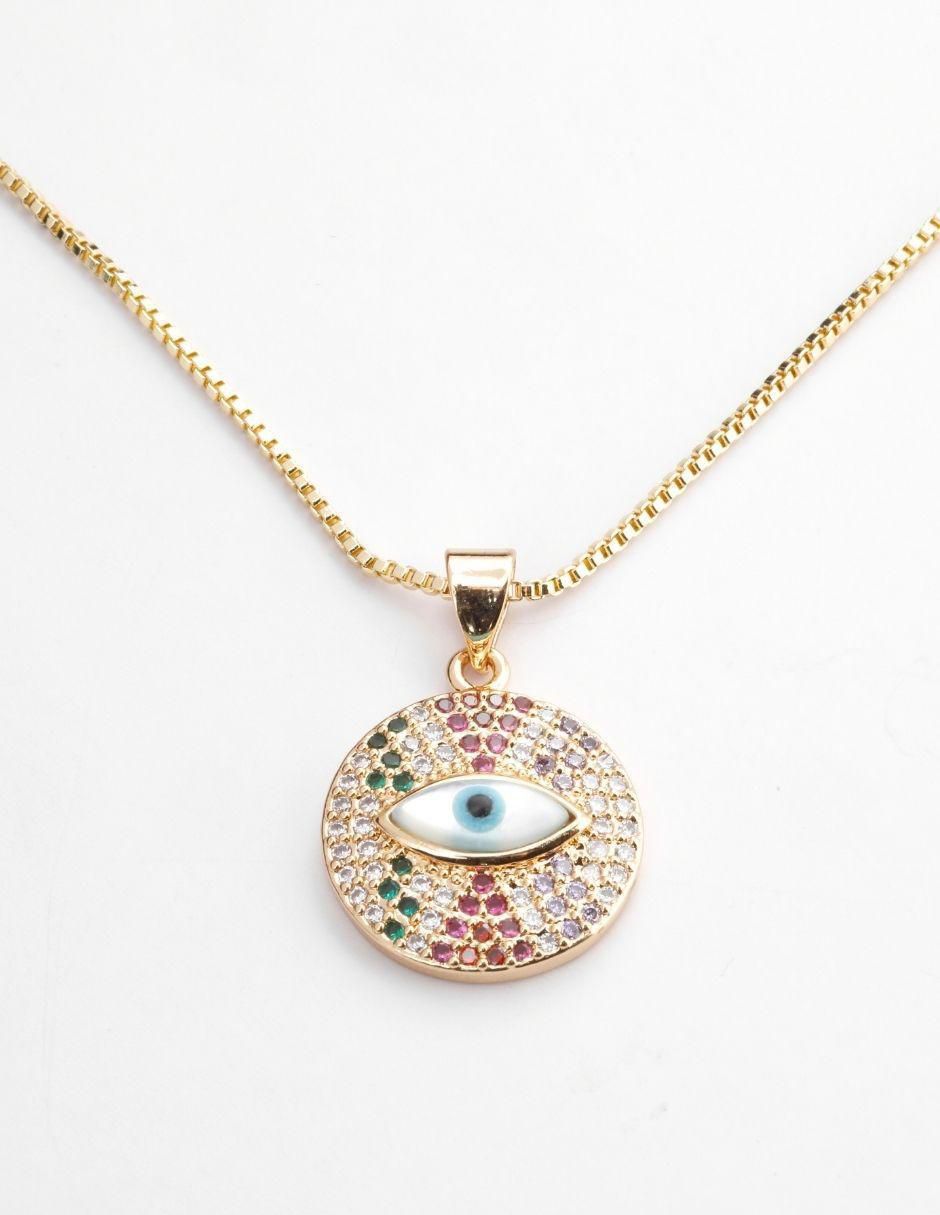 Collar ojo Eylune con acabado baño de oro 18 K Collar ojo Eylune con acabado baño de oro 18 K