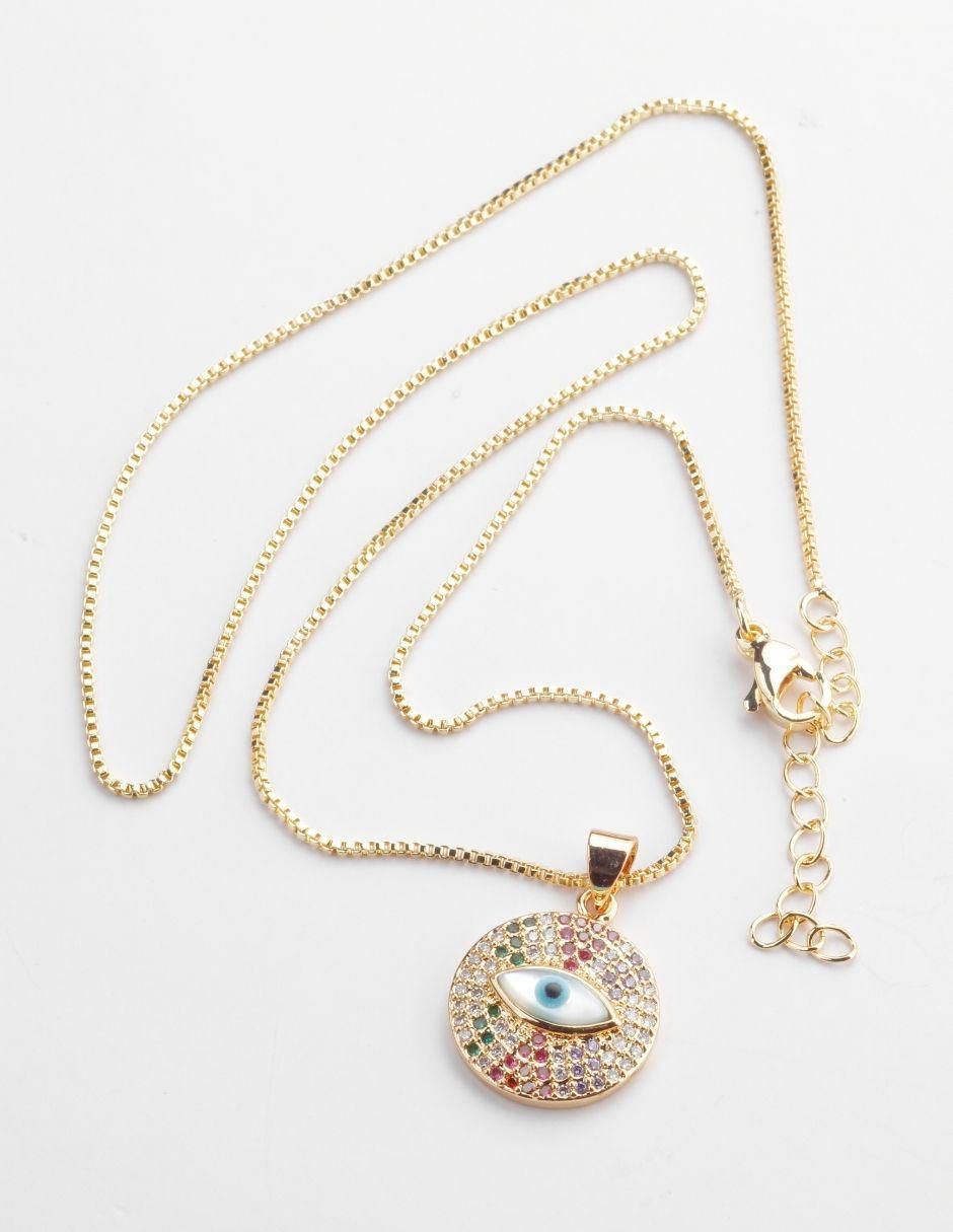 Collar ojo Eylune con acabado baño de oro 18 K 2
