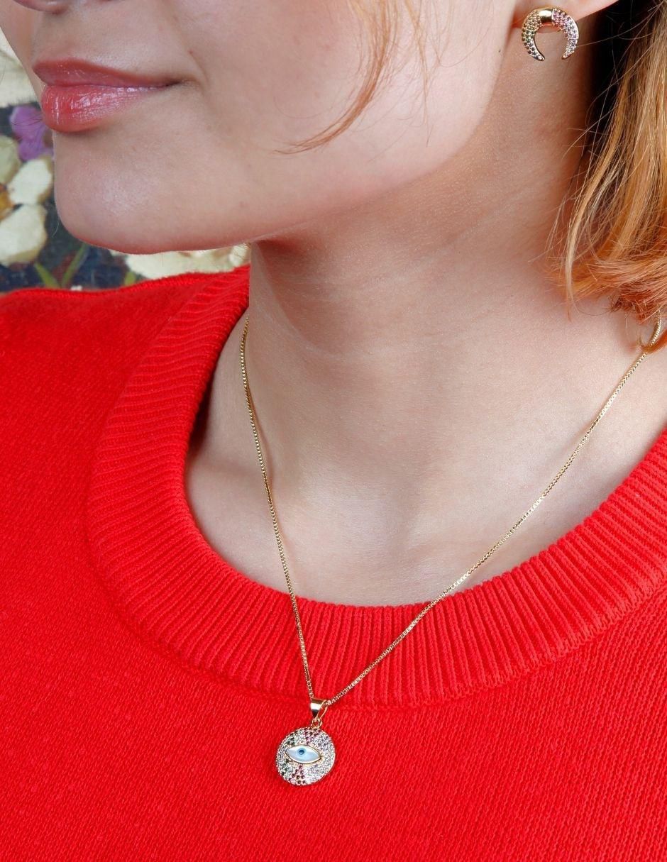 Collar ojo Eylune con acabado baño de oro 18 K 5