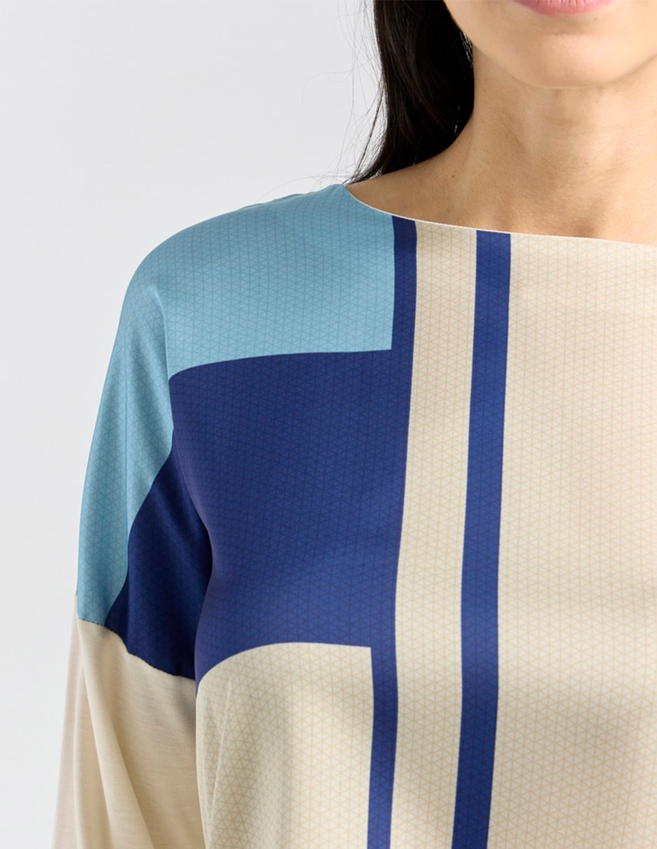 Playera manga 3/4 cuello redondo para mujer 4