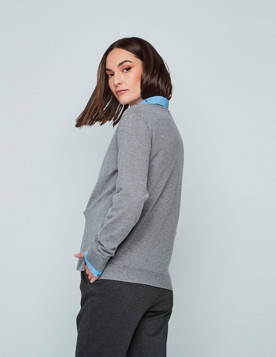 Suéter cuello redondo para mujer 8