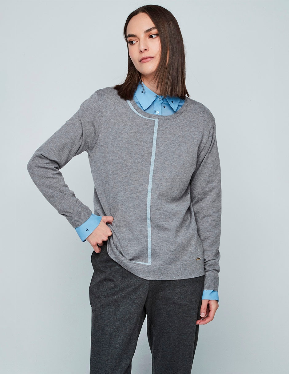 Suéter cuello redondo para mujer 11