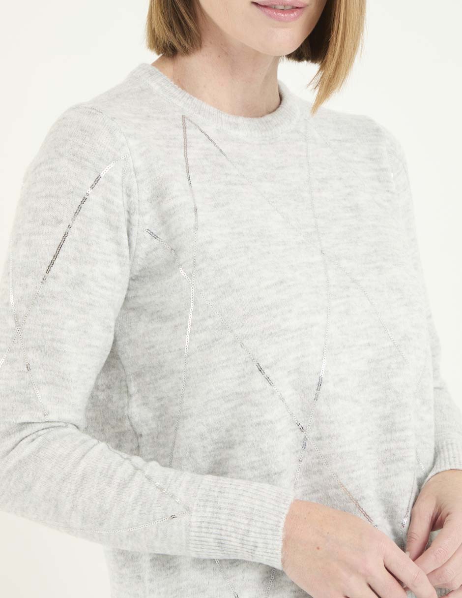 Suéter cuello redondo para mujer