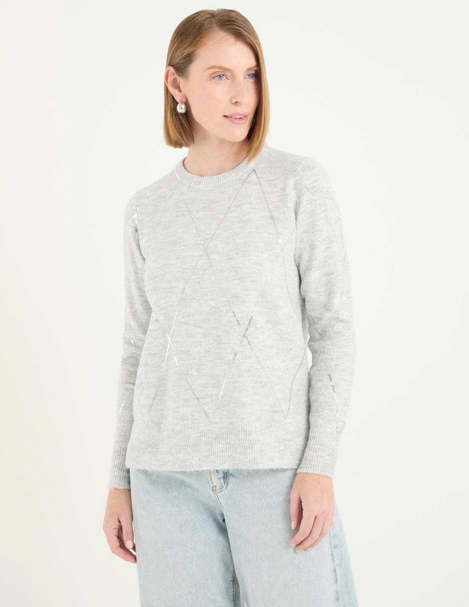 Suéter cuello redondo para mujer