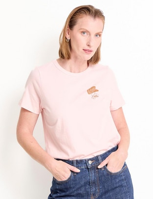 Playera manga corta cuello redondo para mujer Playera manga corta cuello redondo para mujer