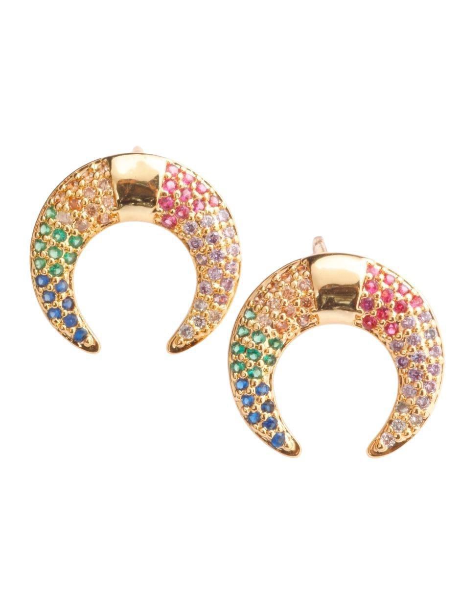 Broqueles redondos con acabado baño de oro 18 K Broqueles redondos con acabado baño de oro 18 K
