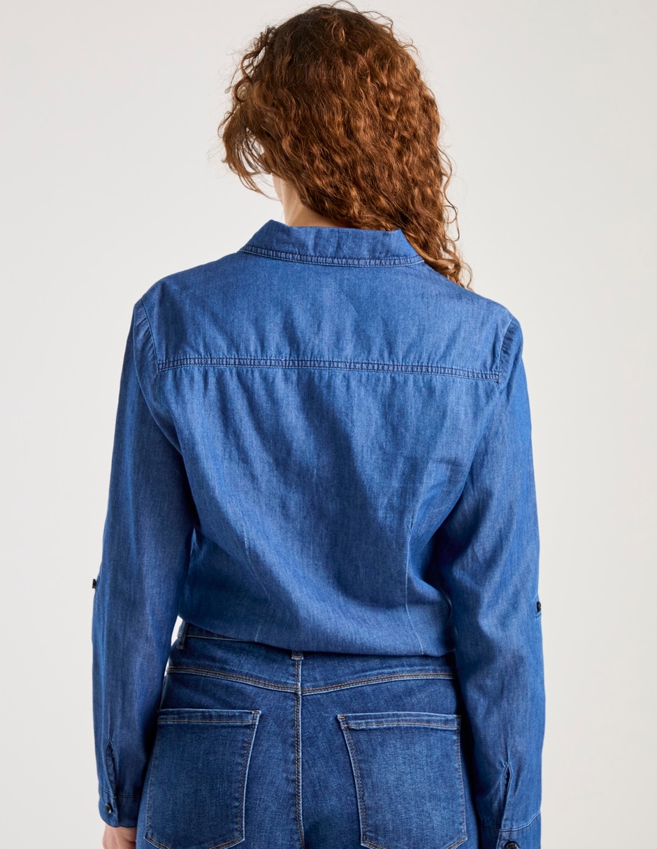 Blusa camisera manga larga para mujer 6