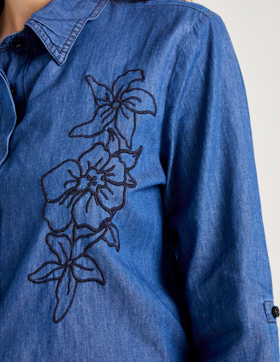 Blusa camisera manga larga para mujer 8