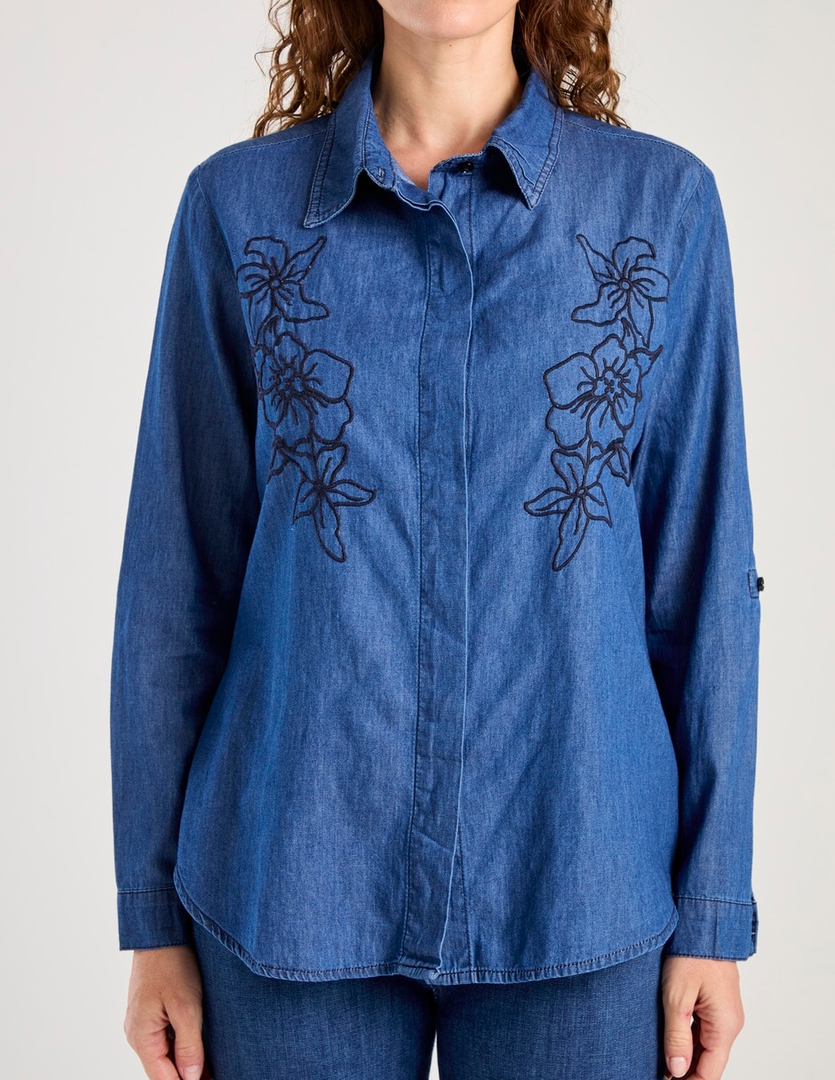 Blusa camisera manga larga para mujer 9