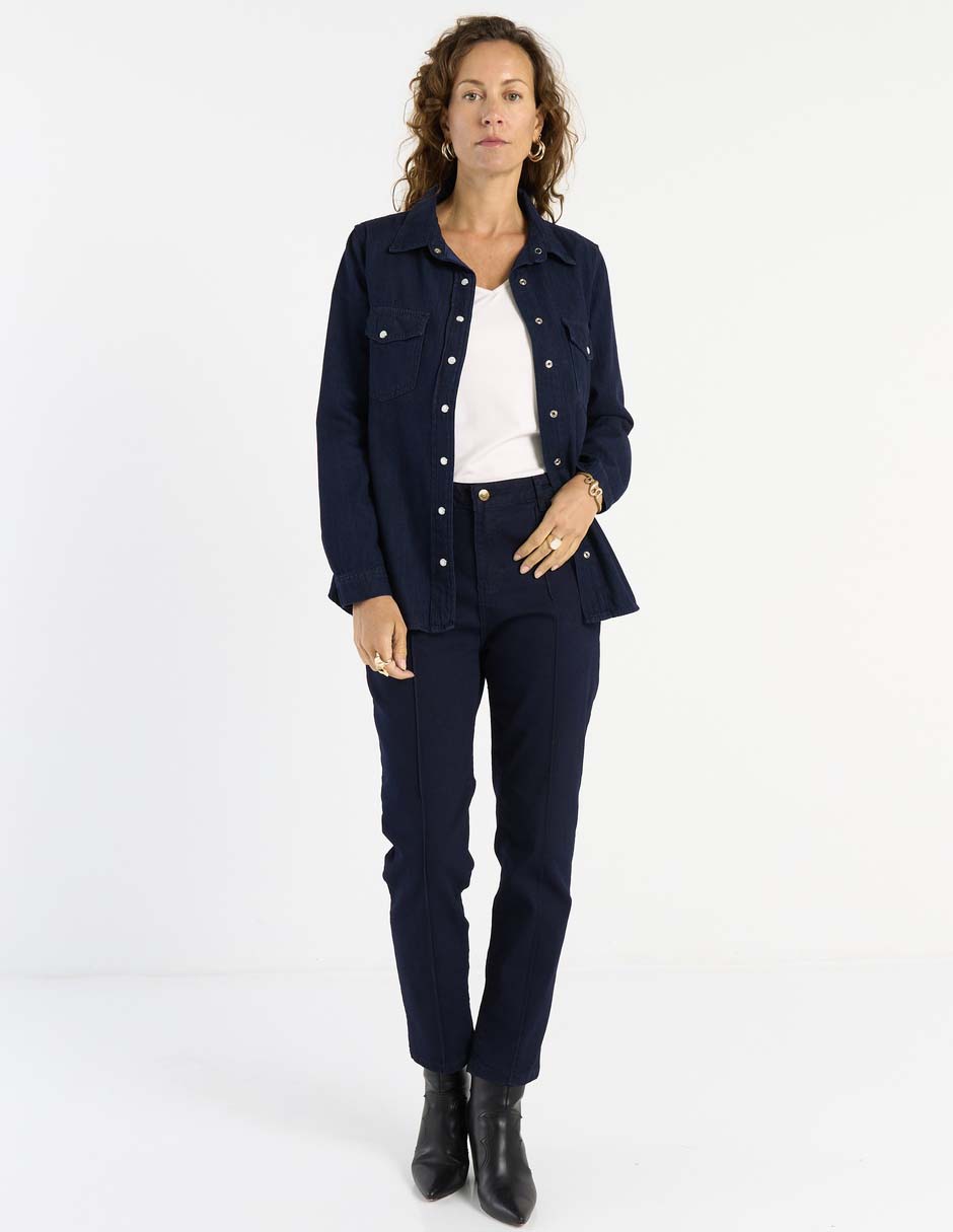 Blusa camisera manga larga para mujer 6