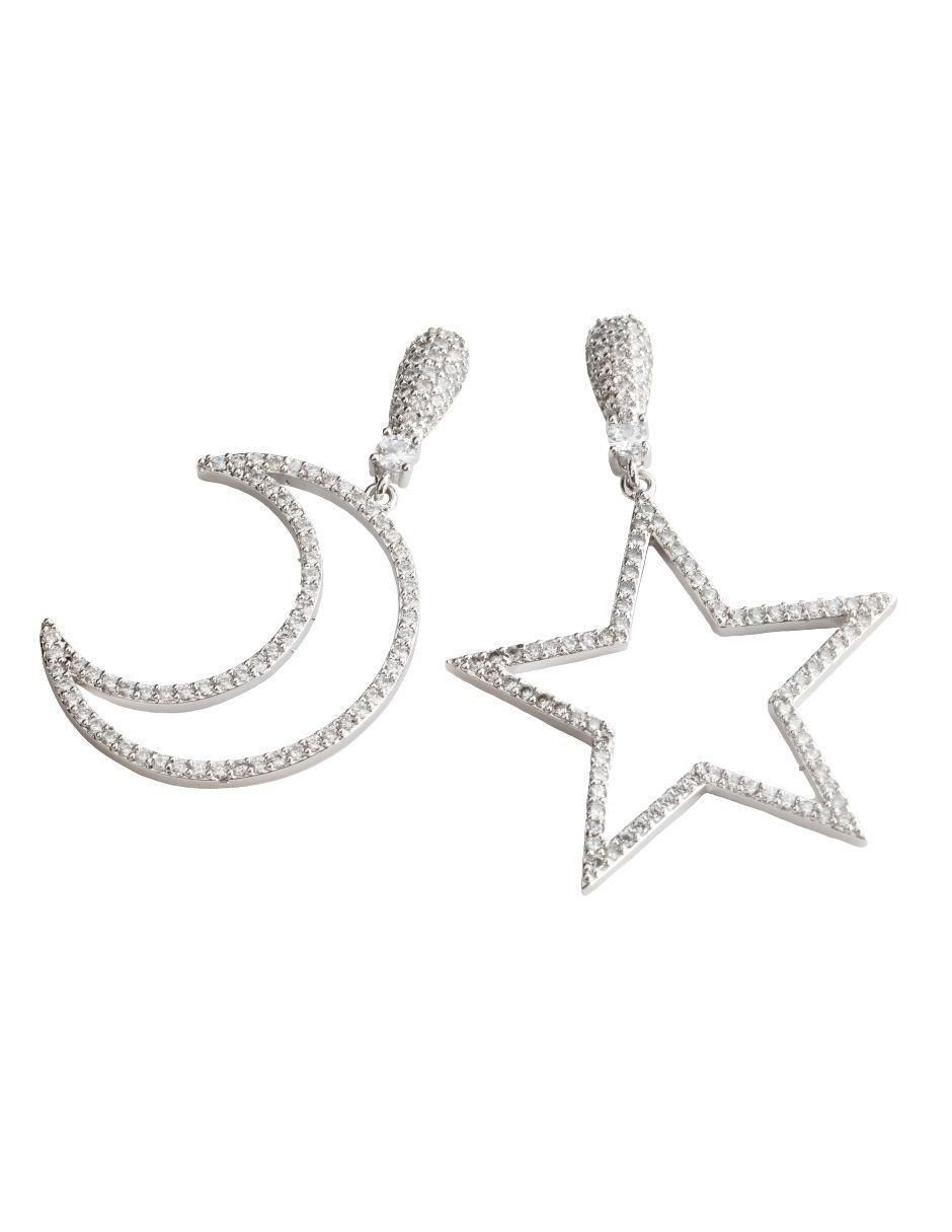 Aretes con acabado baño de rodio