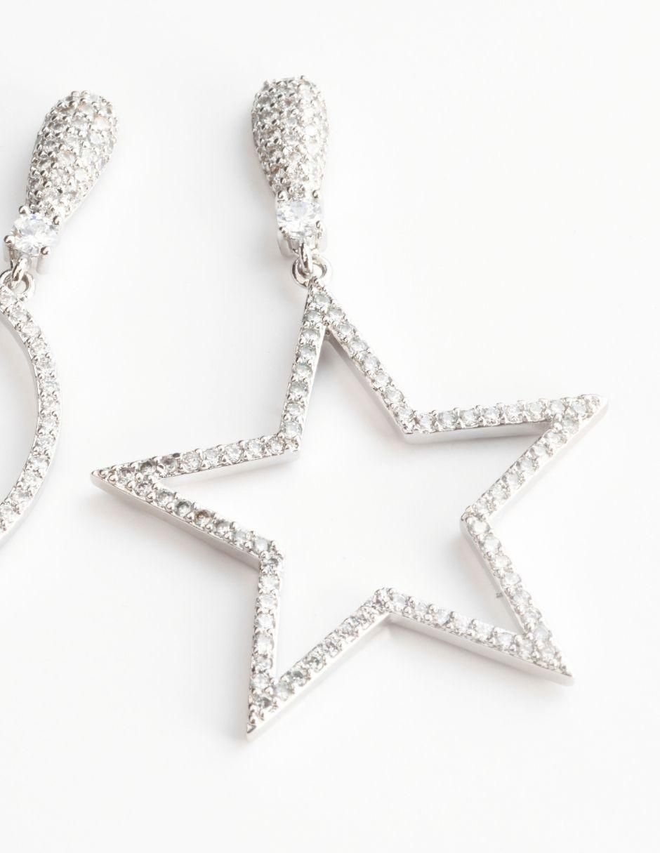 Aretes con acabado baño de rodio 3