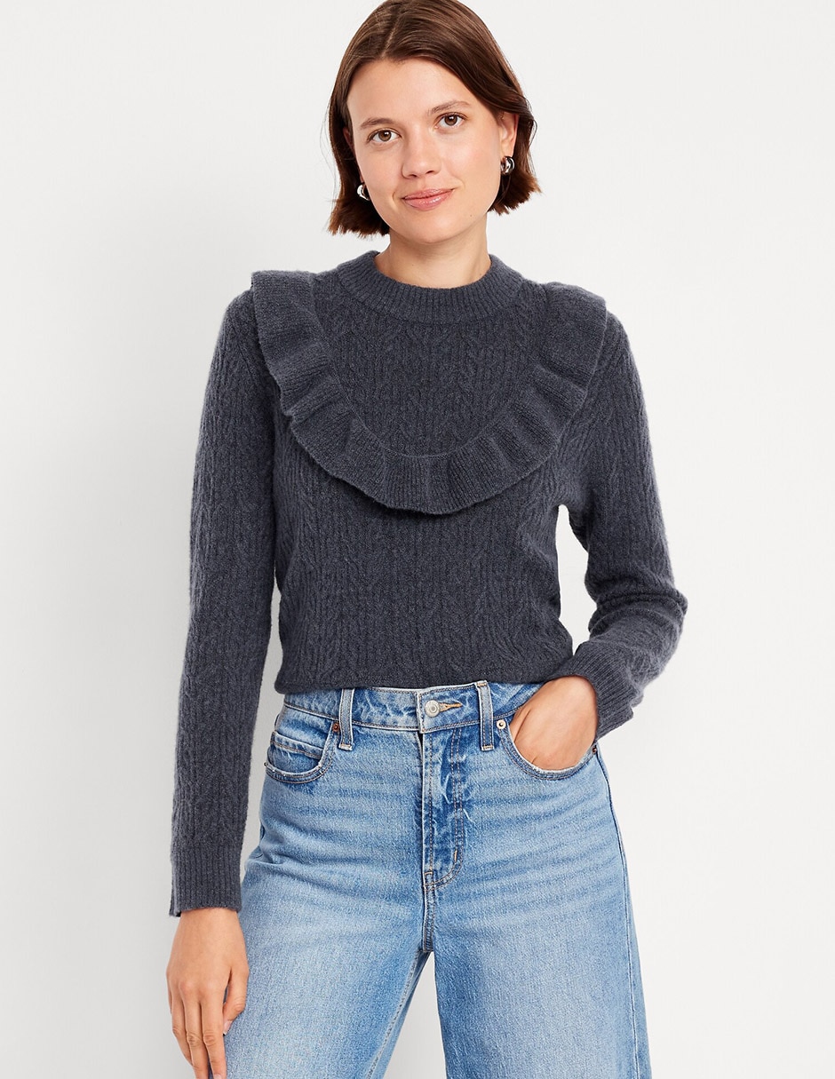 Suéter cuello redondo para mujer 1