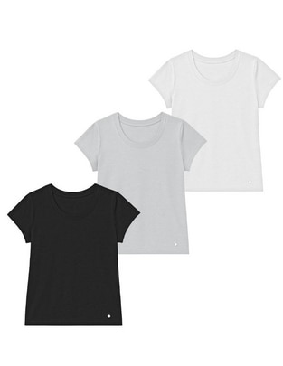 Set playera manga corta Cropped cuello redondo para mujer