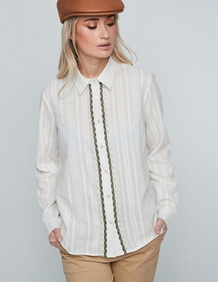 Blusa camisera manga larga para mujer 1