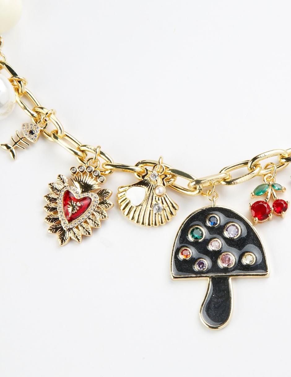Collar hongo Charmelia con acabado baño de oro 18 K 3