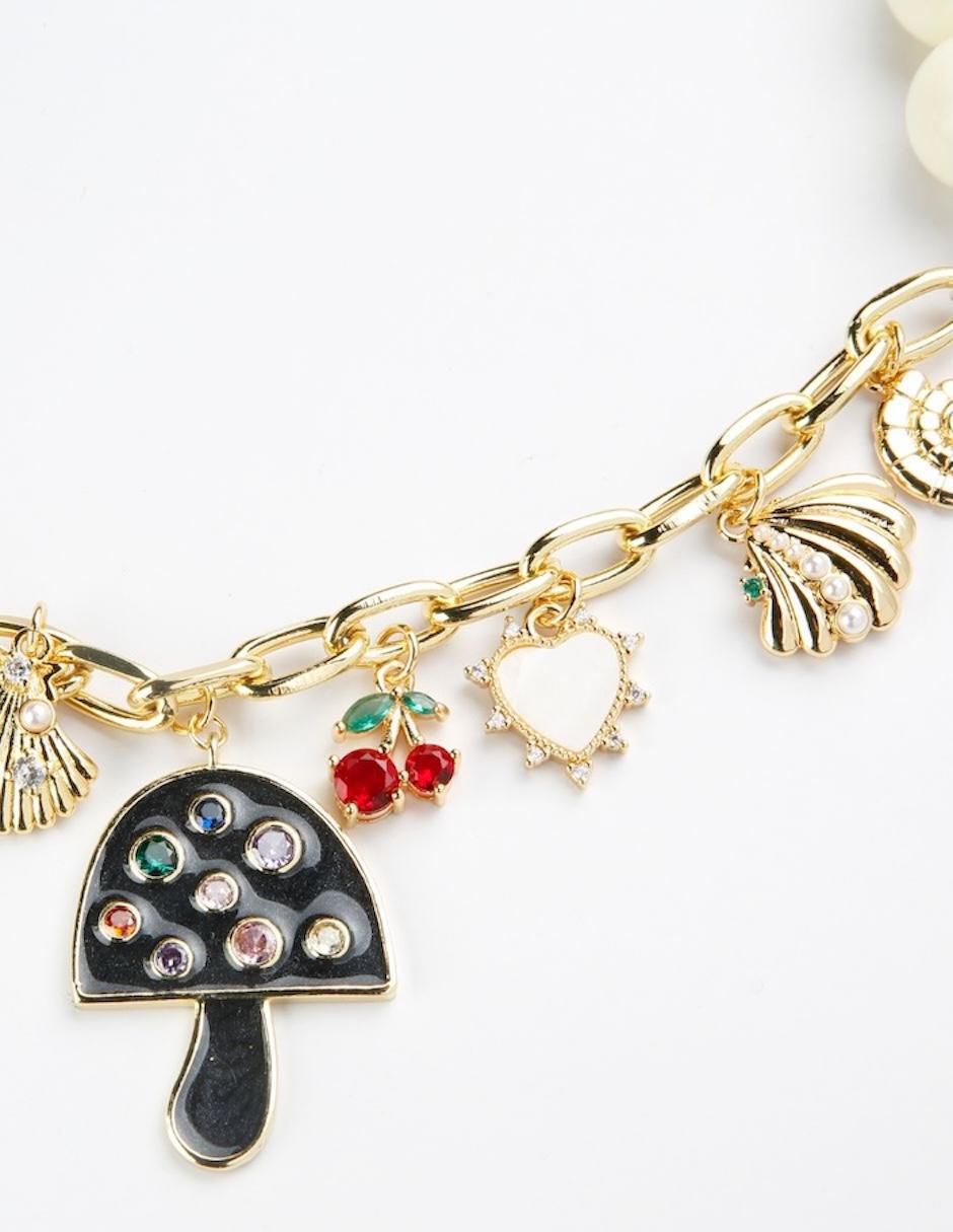 Collar hongo Charmelia con acabado baño de oro 18 K 4
