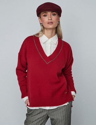 Suéter cuello v para mujer 1