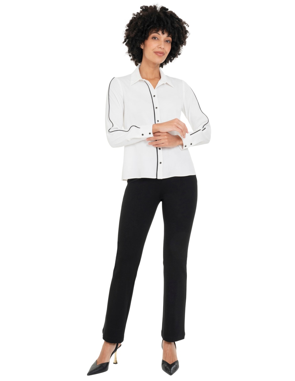 Blusa camisera Atelier Petite manga larga para mujer