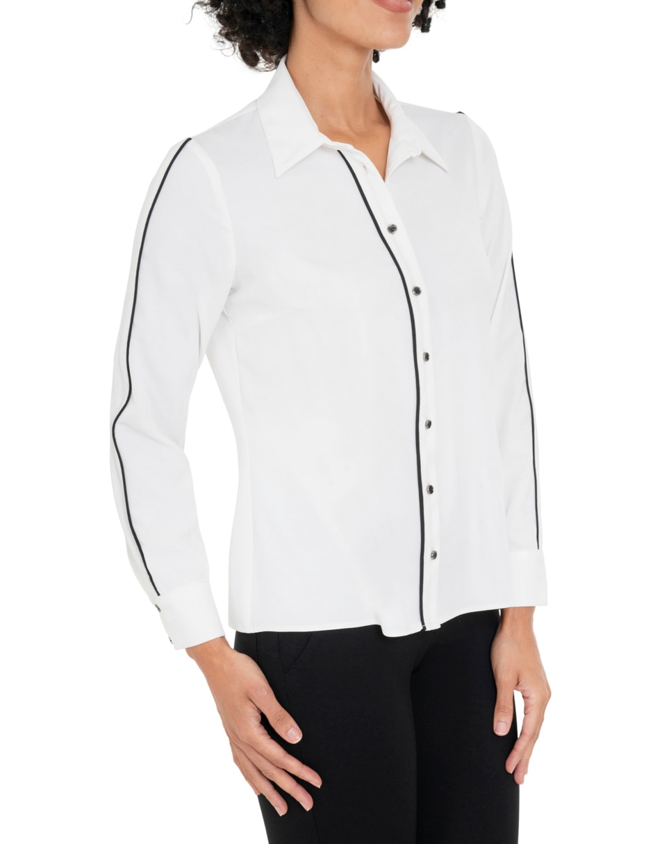 Blusa camisera Atelier Petite manga larga para mujer