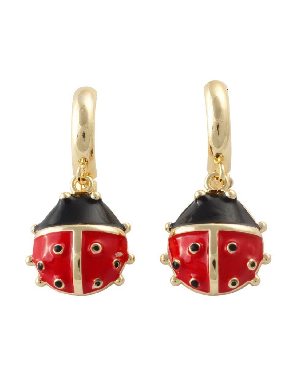 Aretes de aro con acabado baño de oro 18 K