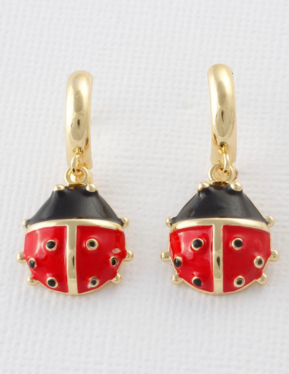 Aretes de aro con acabado baño de oro 18 K 3