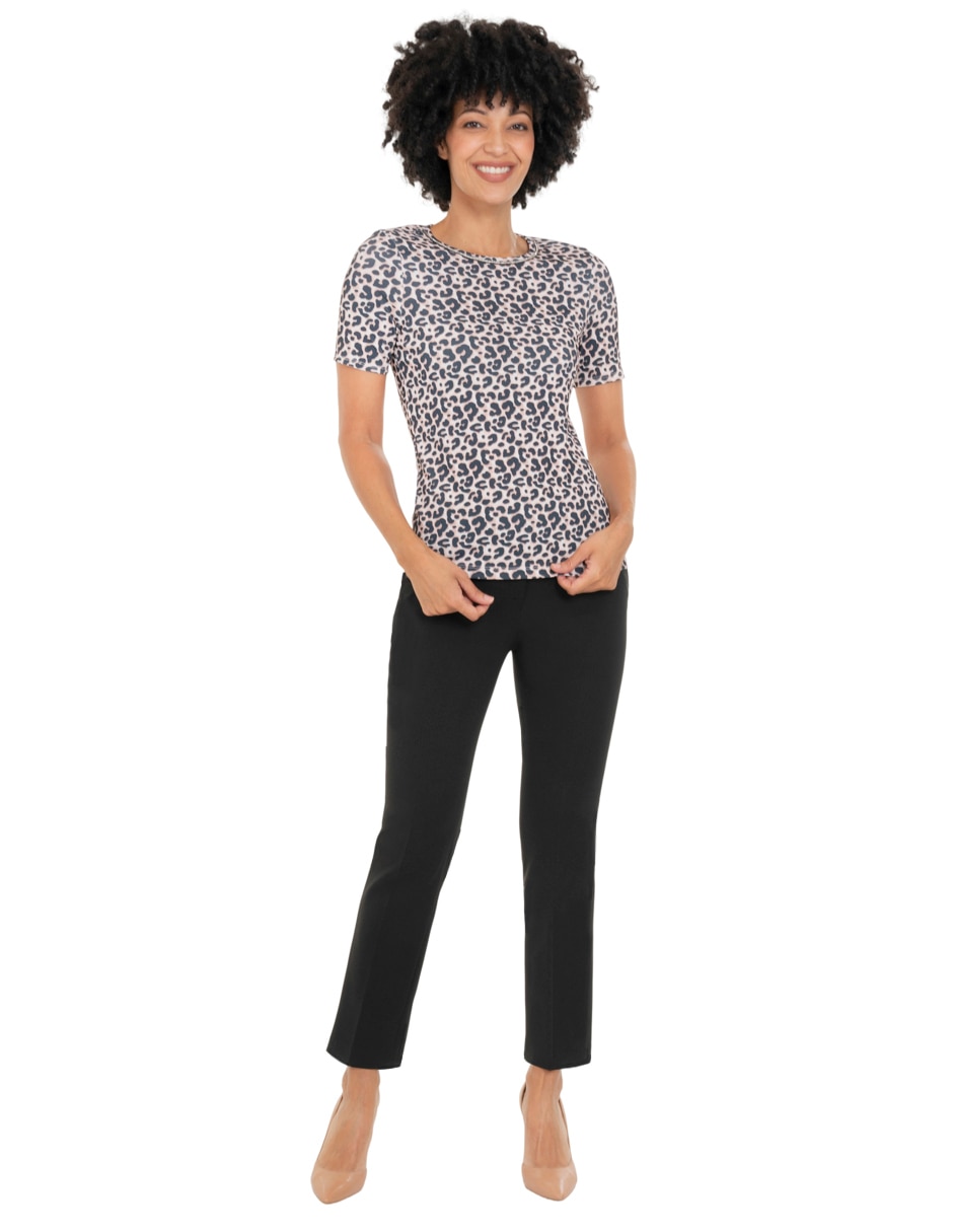 Playera manga corta cuello redondo para mujer 2