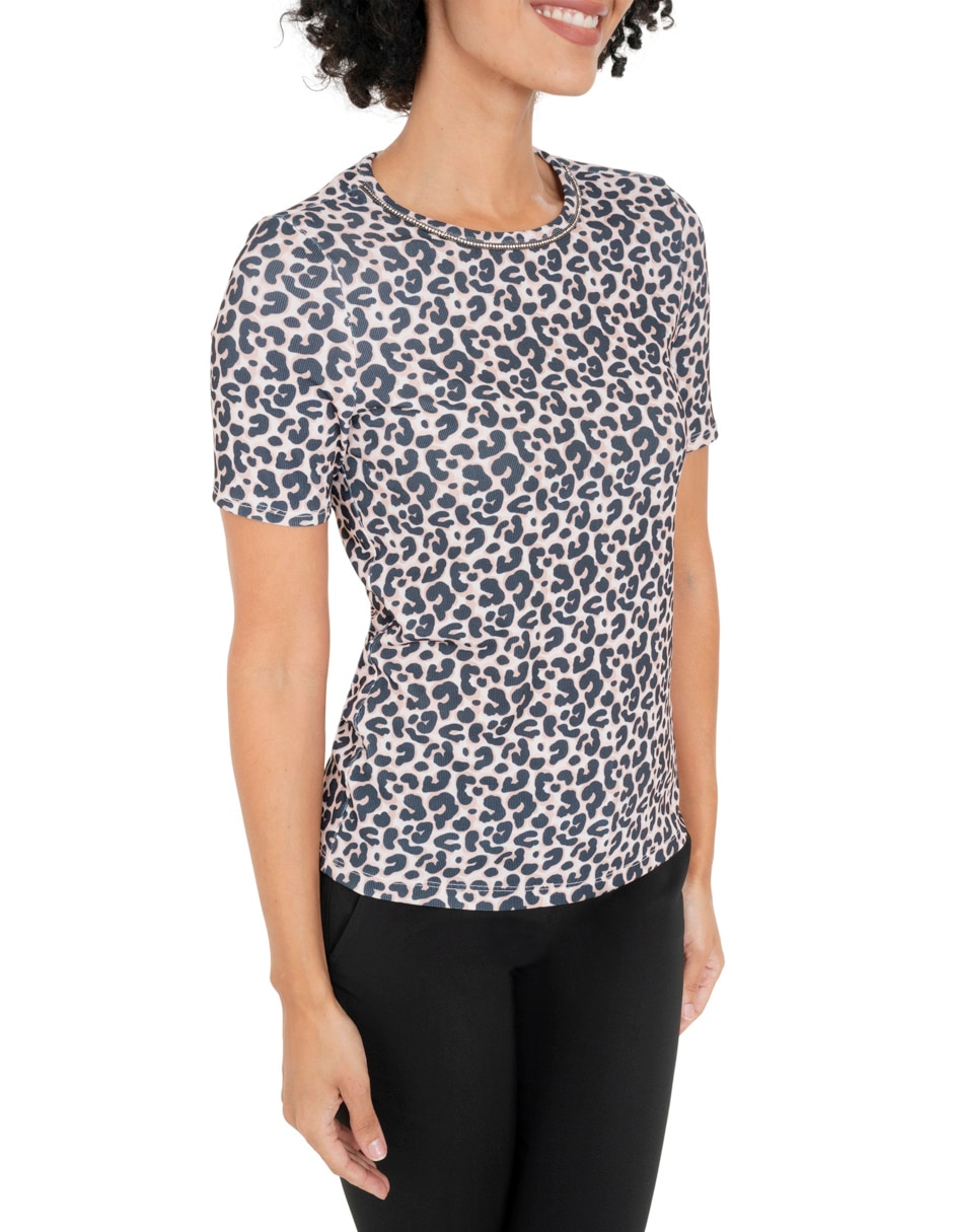 Playera manga corta cuello redondo para mujer 4