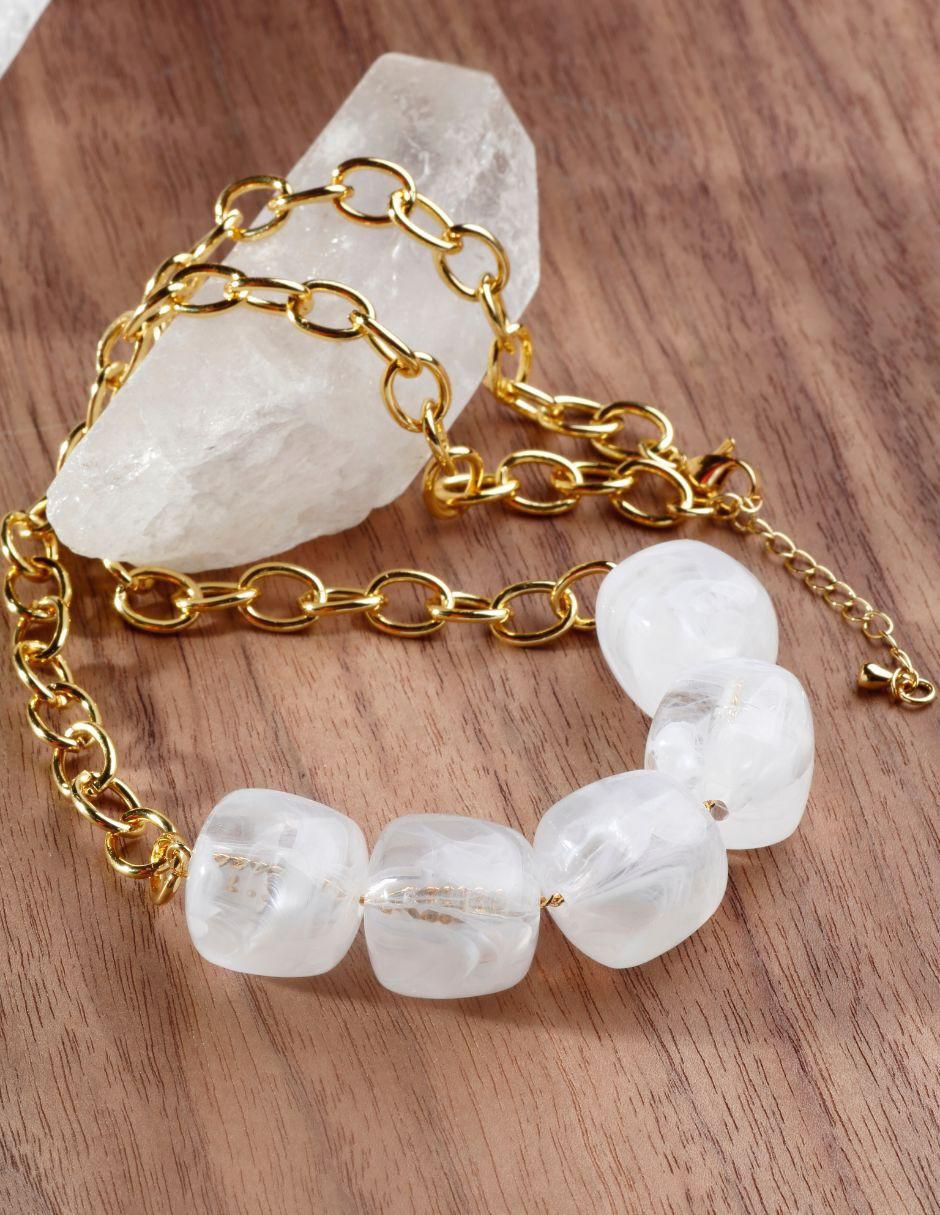 Collar cuadrada Clairéa con acabado baño de oro 18 K 5