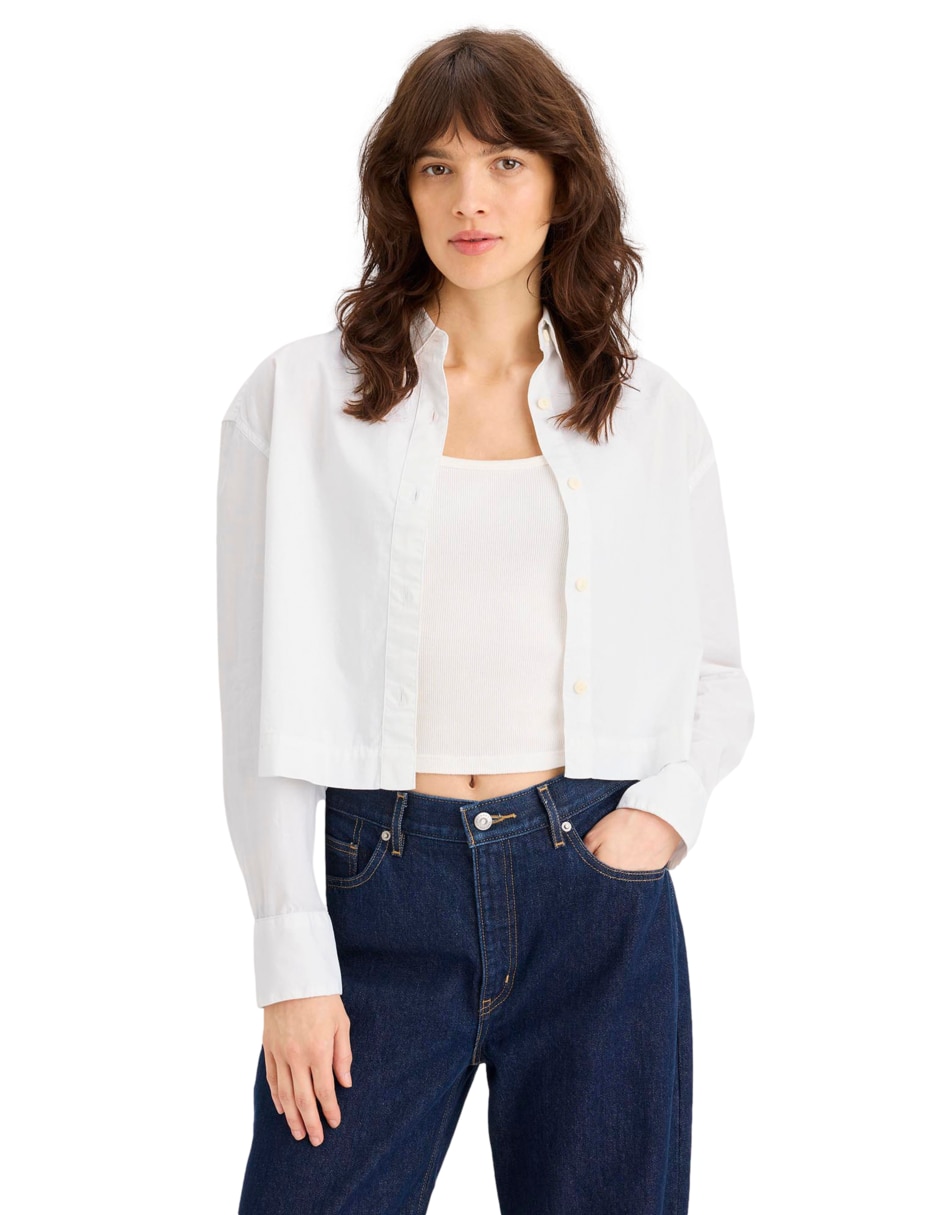 Blusa camisera Dockers manga larga para mujer