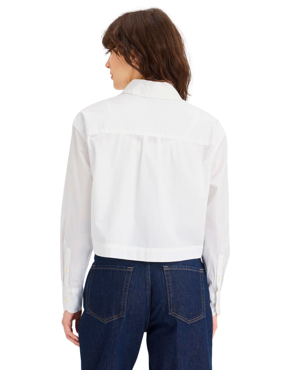 Blusa camisera Dockers manga larga para mujer
