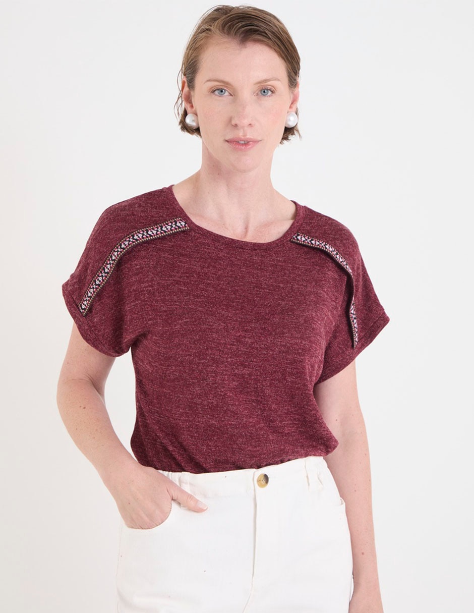 Playera manga corta cuello redondo para mujer 1