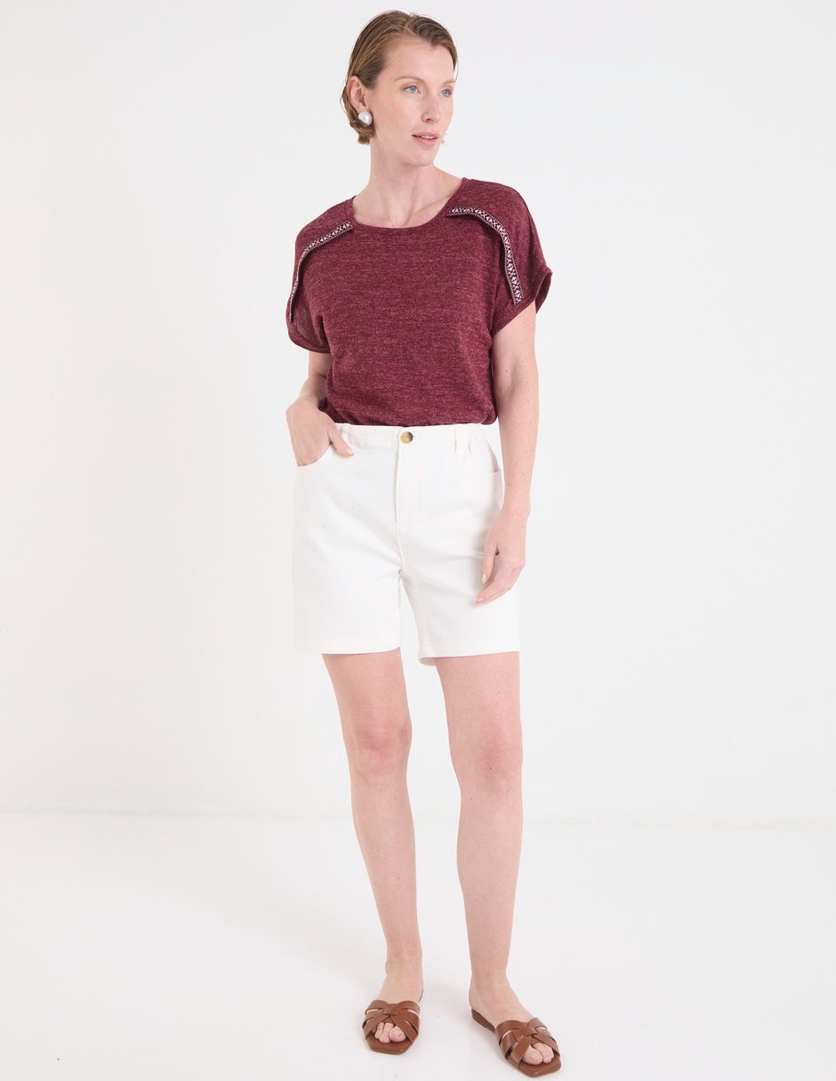 Playera manga corta cuello redondo para mujer 7