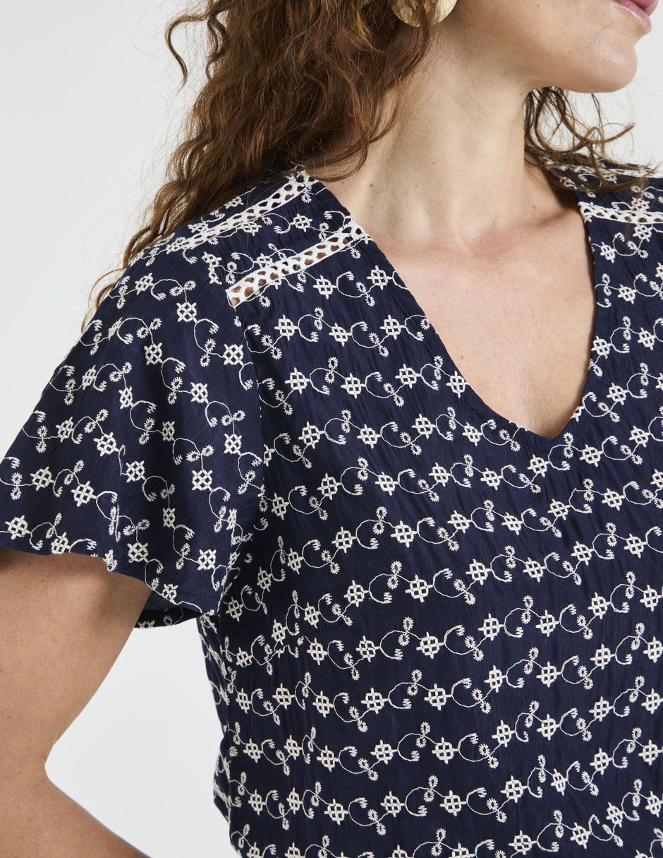 Blusa manga corta para mujer 8