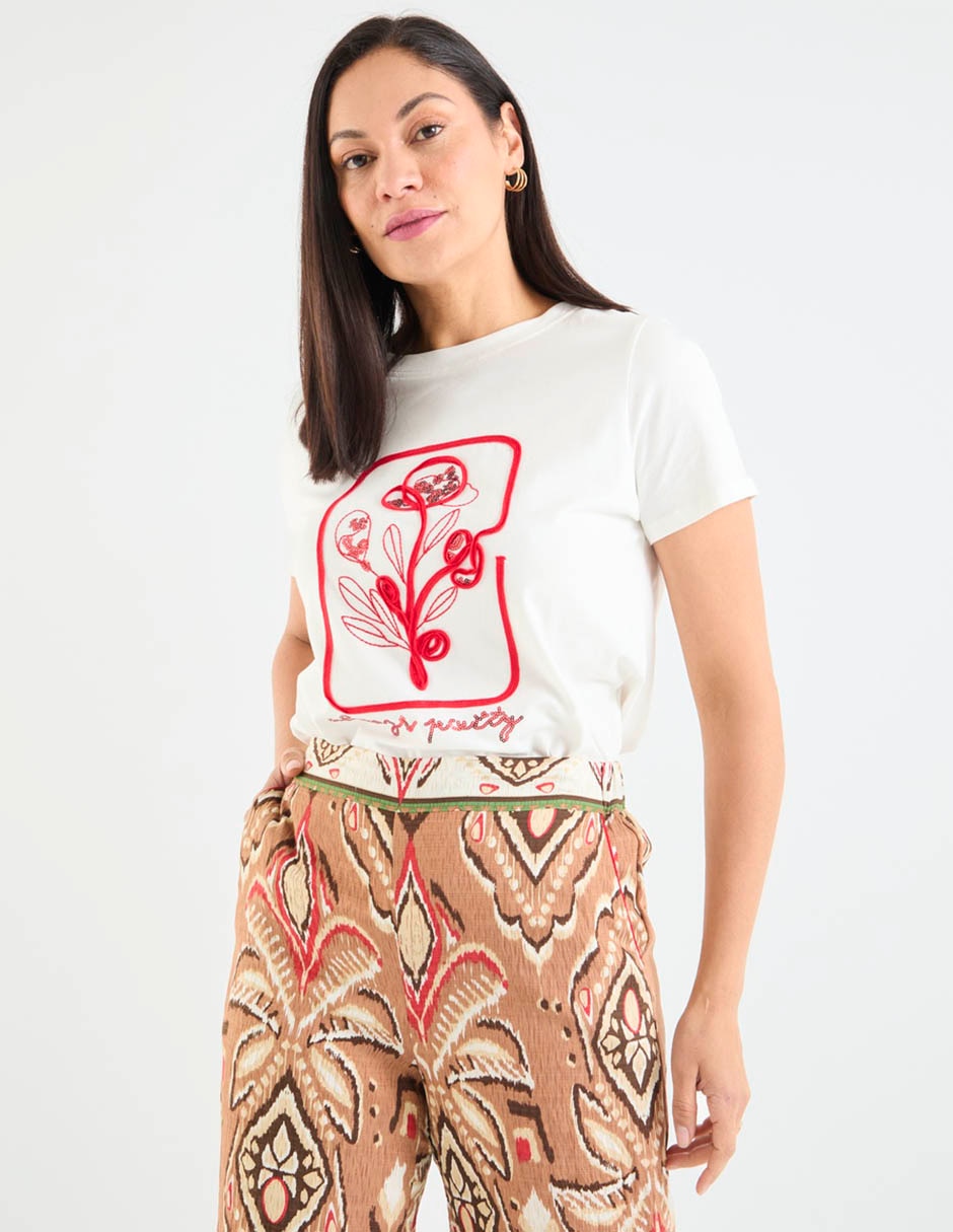 Playera manga corta cuello redondo para mujer 8
