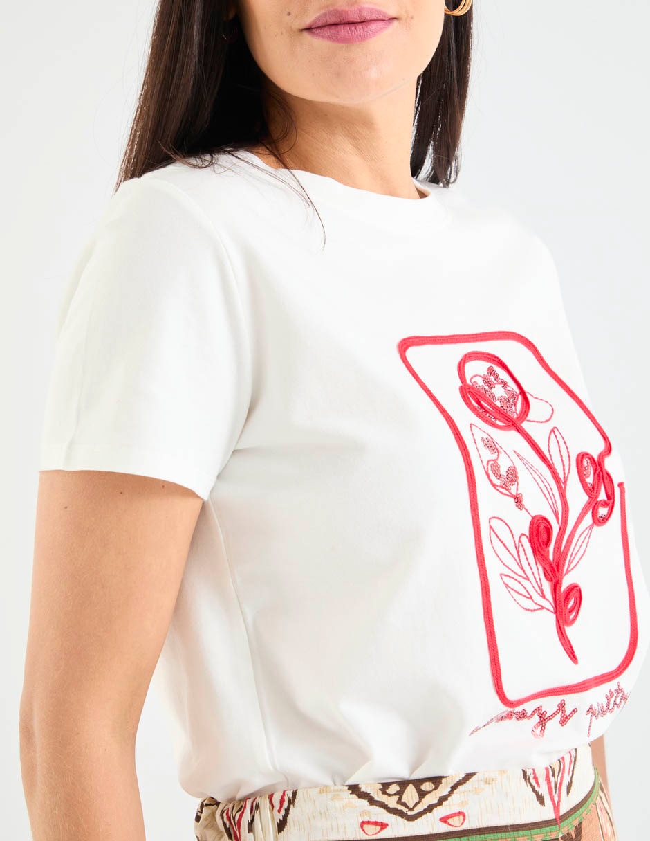 Playera manga corta cuello redondo para mujer 11