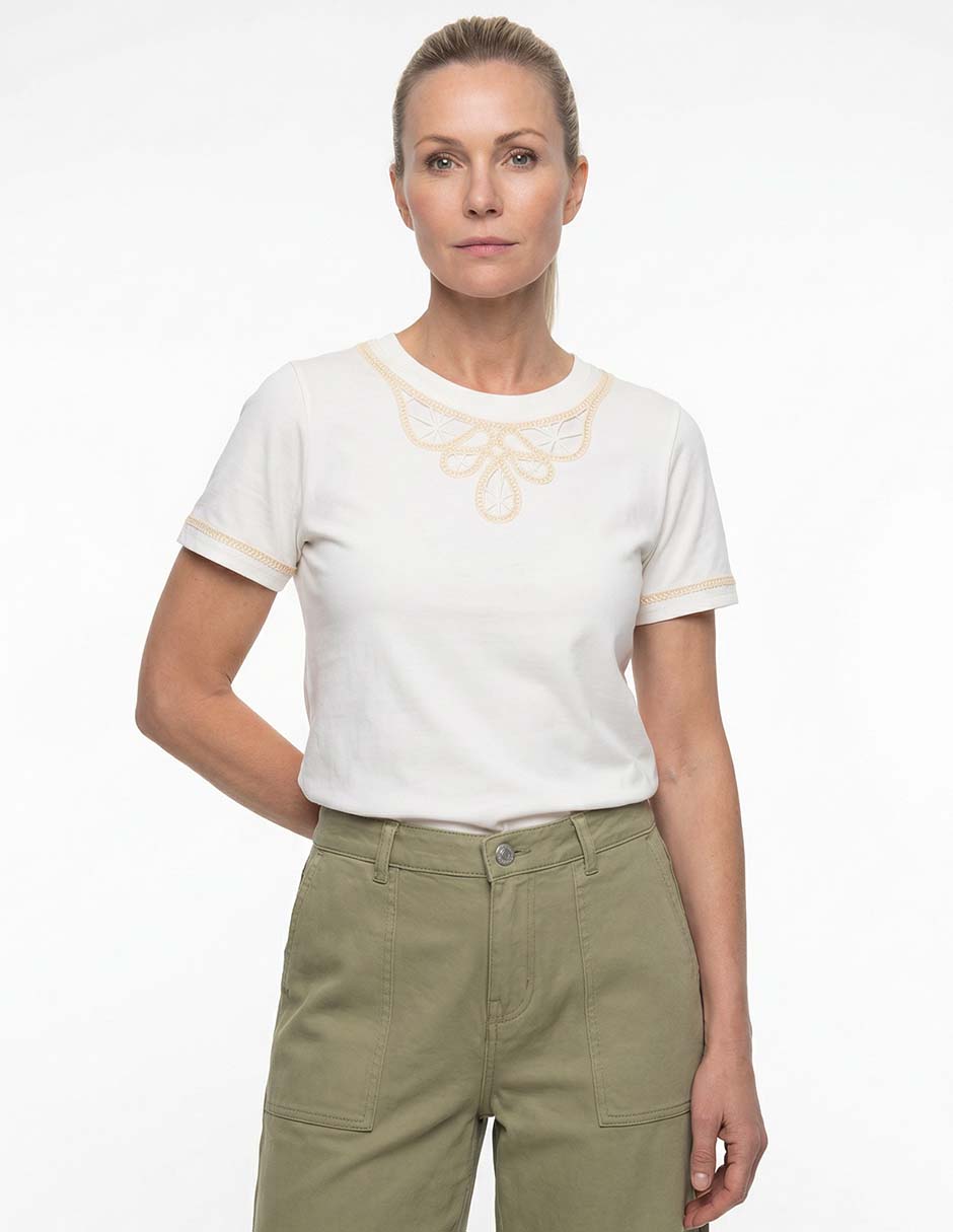 Playera manga corta cuello redondo para mujer Playera manga corta cuello redondo para mujer