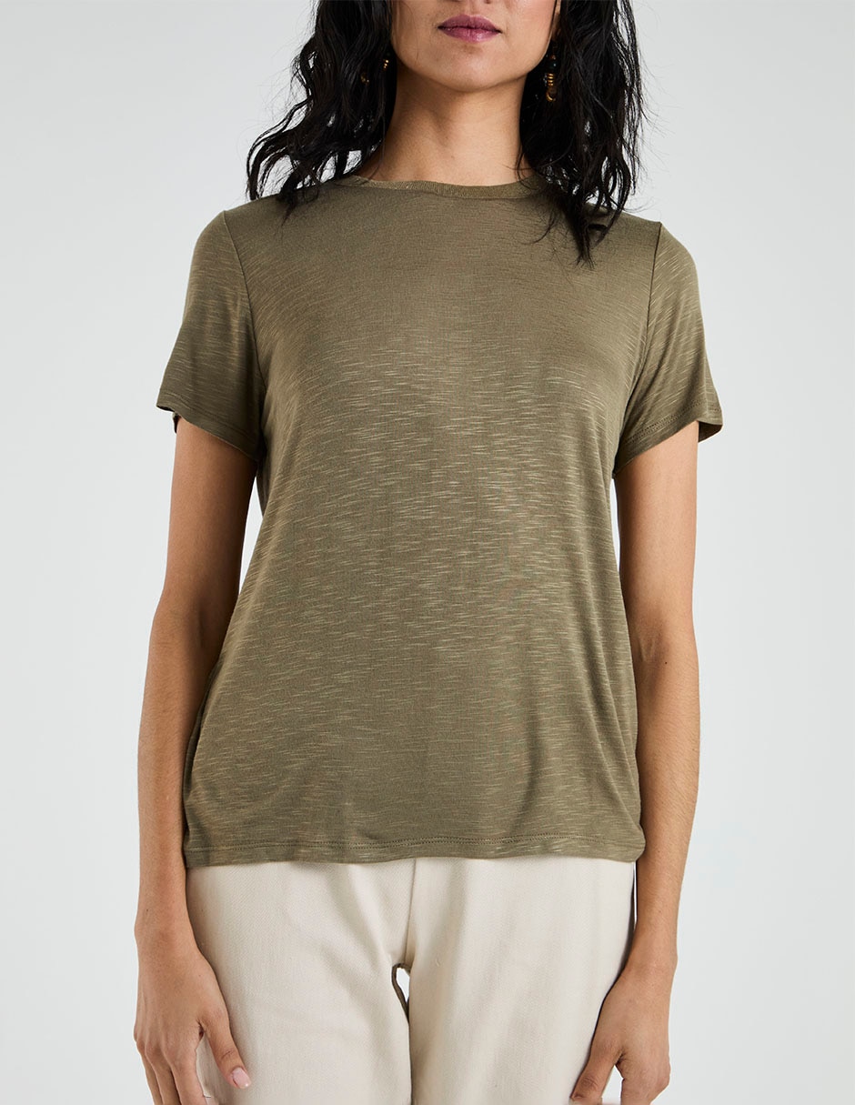 Playera manga corta Lieb cuello redondo para mujer