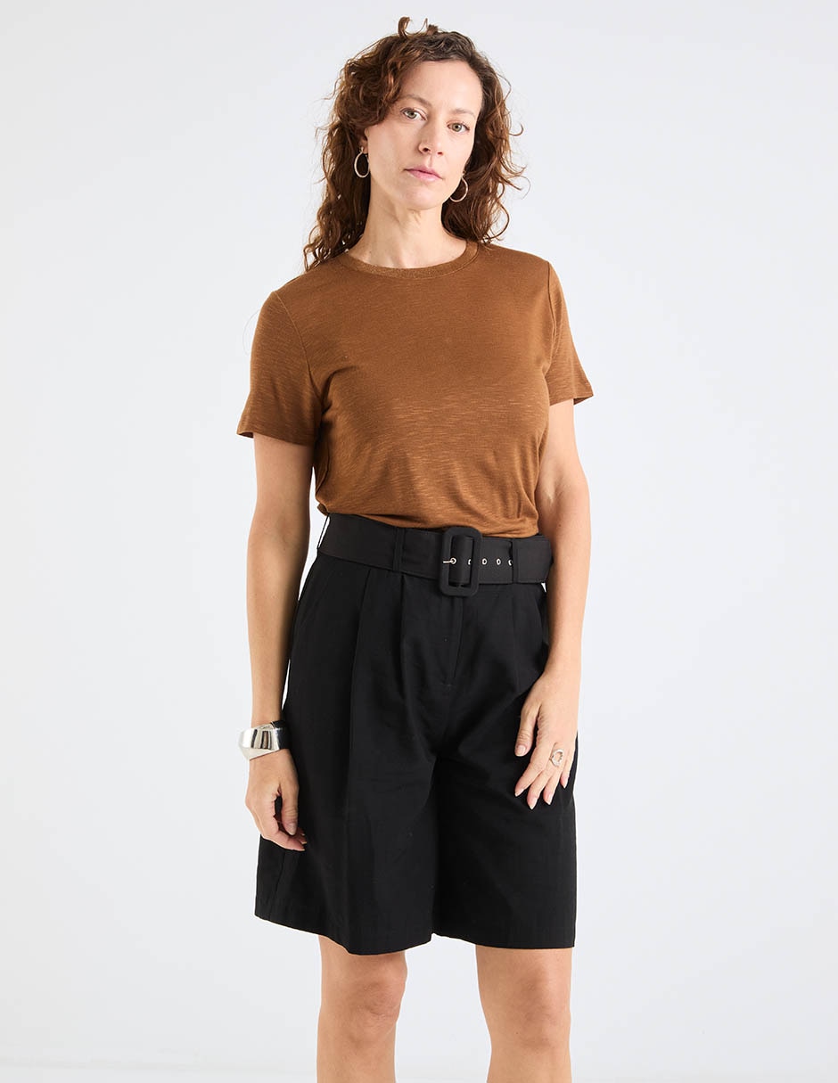 Playera manga corta cuello redondo para mujer 1