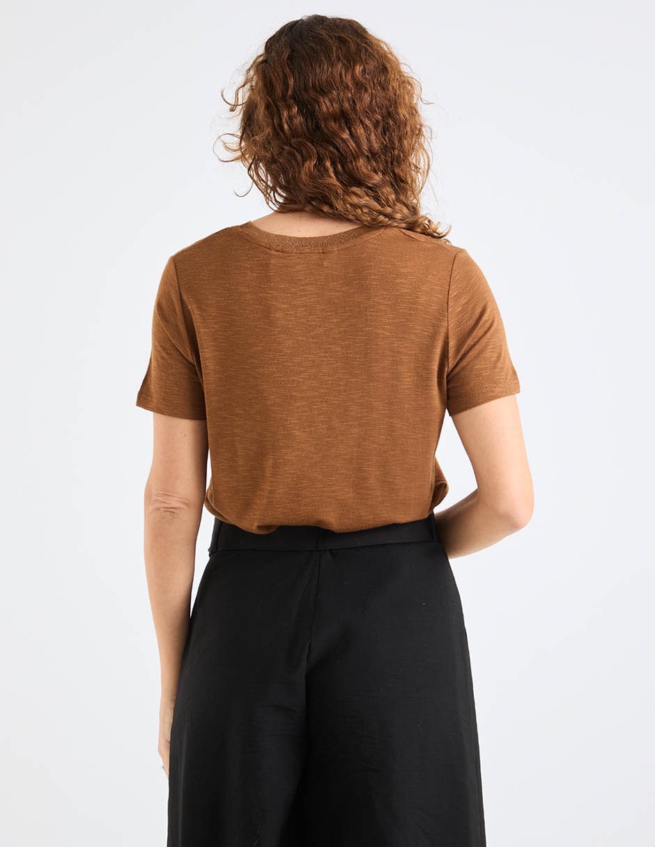 Playera manga corta cuello redondo para mujer 2