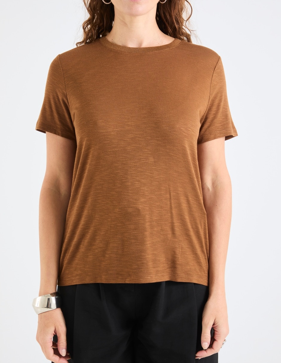 Playera manga corta cuello redondo para mujer 5