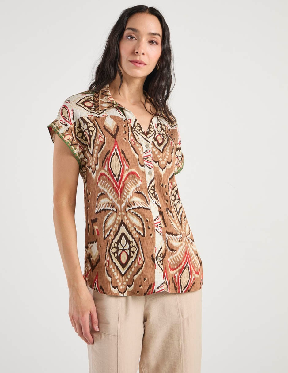 Blusa manga corta para mujer